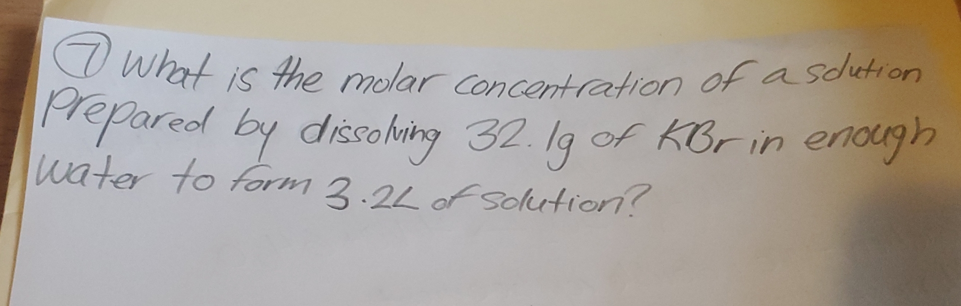 Solved (7) ﻿What is the molar concentration of a solution | Chegg.com