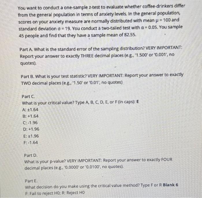 Solved You want to conduct a one-sample z-test to evaluate | Chegg.com