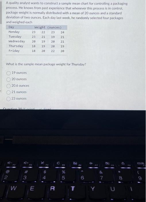 Solved A quality analyst wants to construct a sample mean | Chegg.com