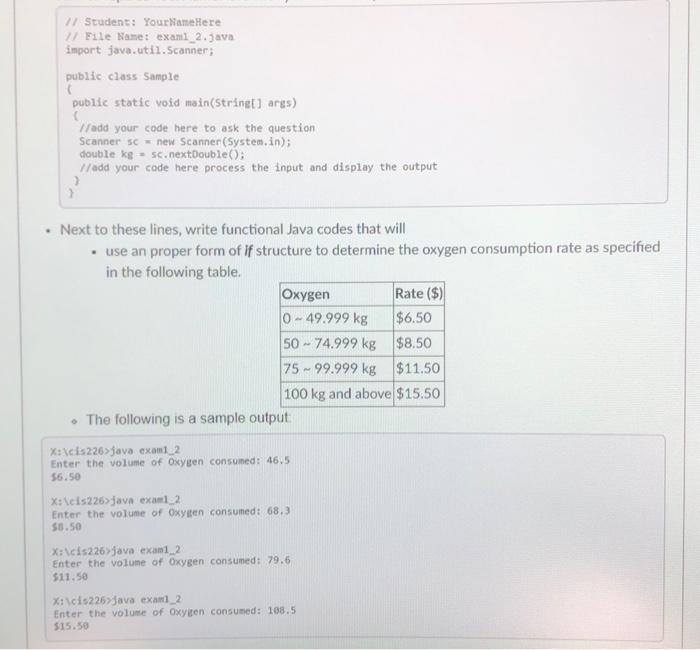 Solved 17 Student: Your Name Here File Name: exami_2.java | Chegg.com