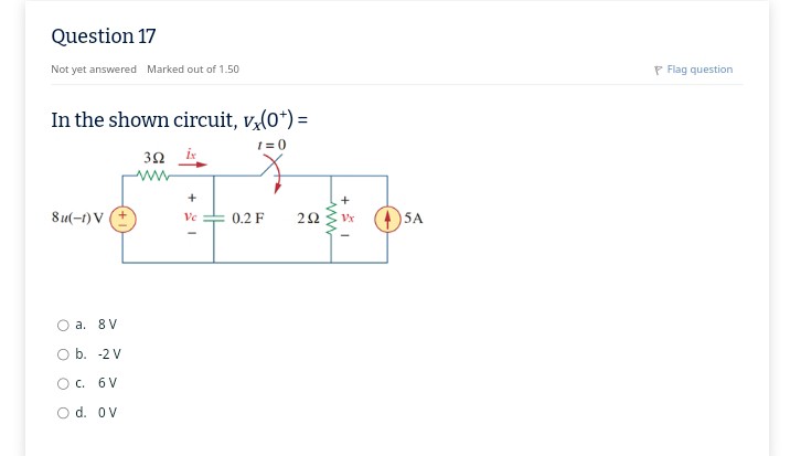 Solved Question 17Not Yet Answered Marked Out Of 1.50F Flag | Chegg.com