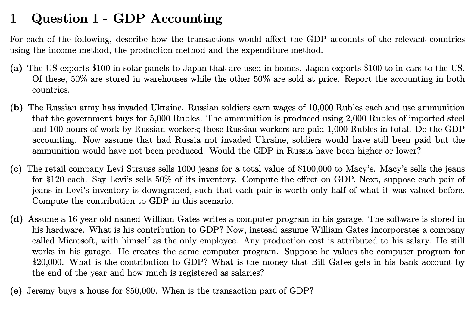 Gdp Overwrite Example Solved 1 Question I - GDP AccountingFor each of the | Chegg.com