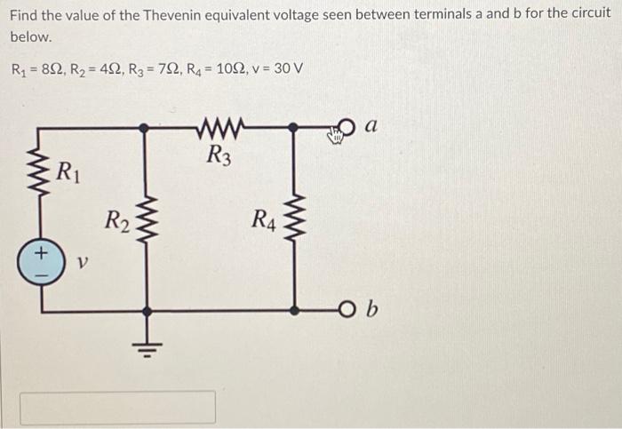 Solved Find the value of the Thevenin equivalent voltage | Chegg.com