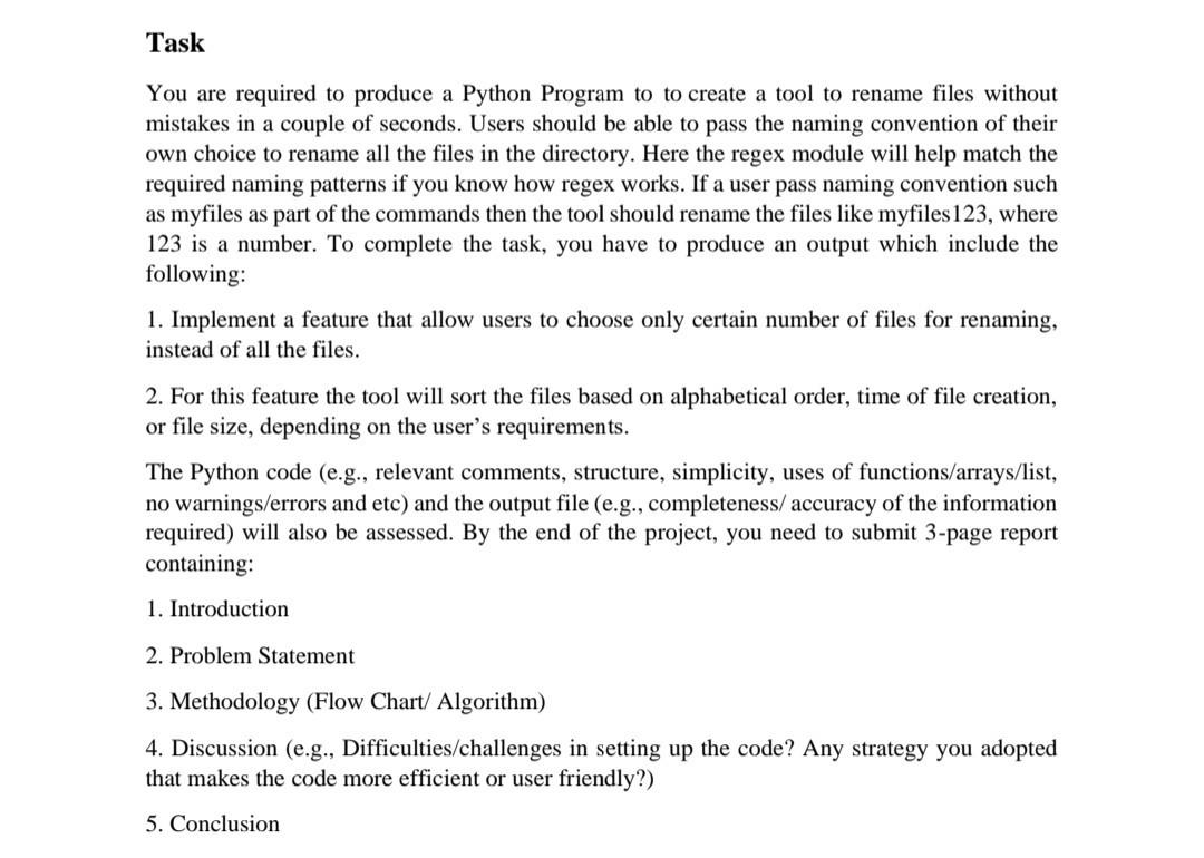 Solved Task You are required to produce a Python Program to | Chegg.com