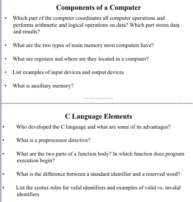 two components of computer