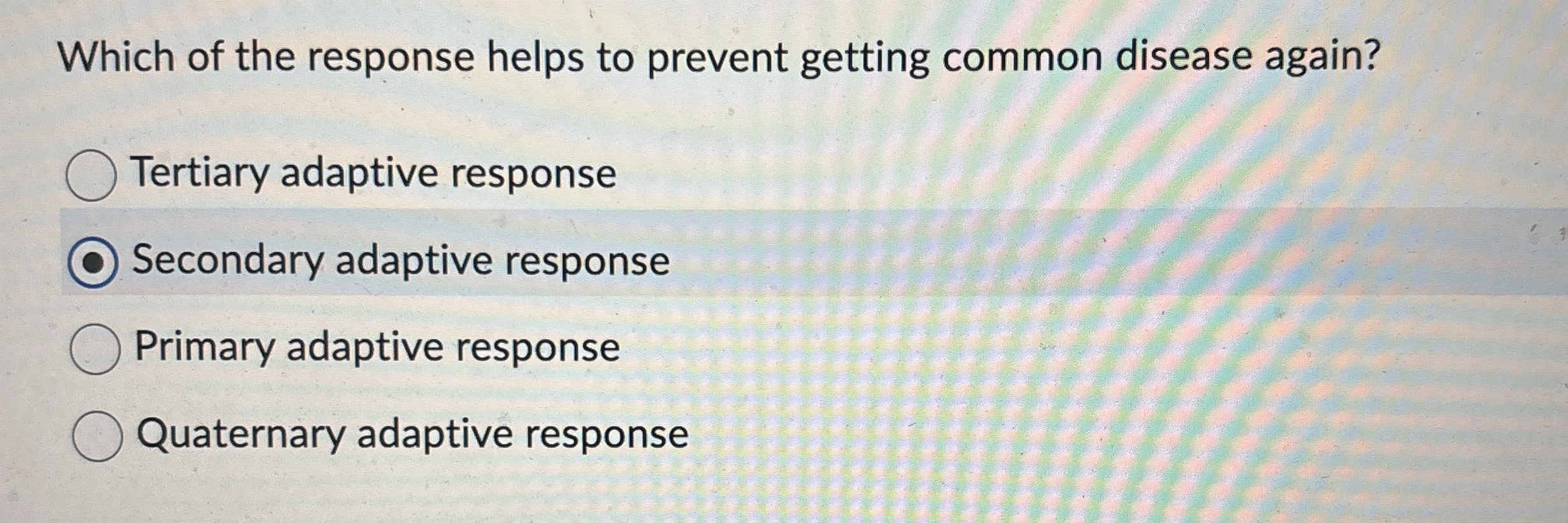 Solved Which of the response helps to prevent getting common | Chegg.com
