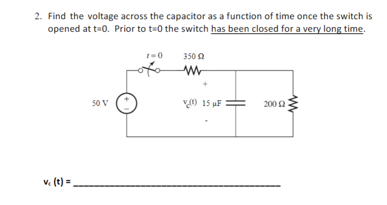 Find the voltage across the capacitor as a function | Chegg.com