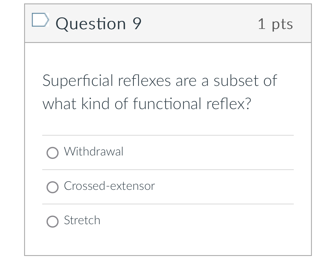 Solved Question 91ptsSuperficial Reflexes Are A Subset Of | Chegg.com