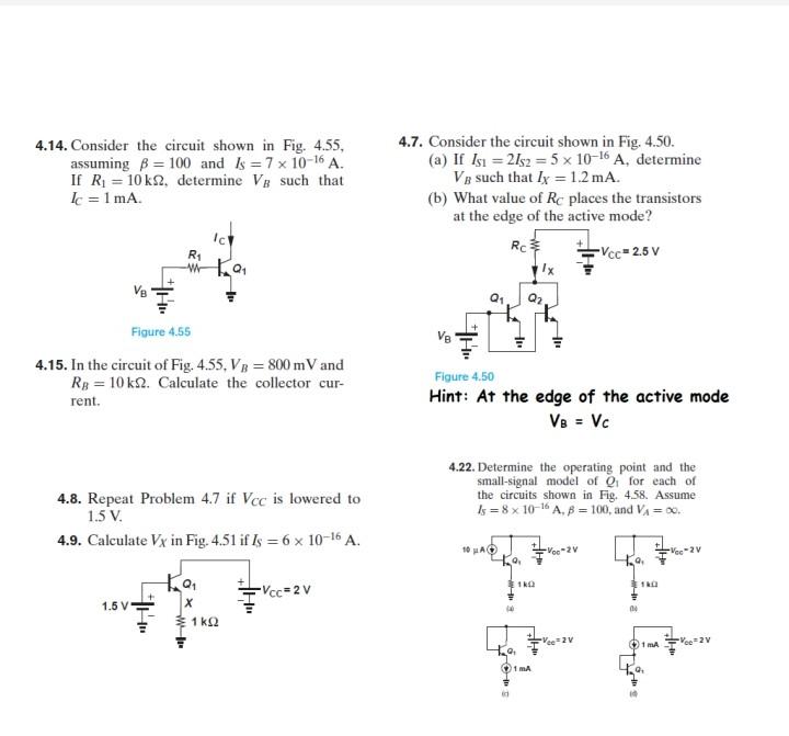 Solved 4.14. Consider The Circuit Shown In Fig. 4.55 , 4.7. | Chegg.com