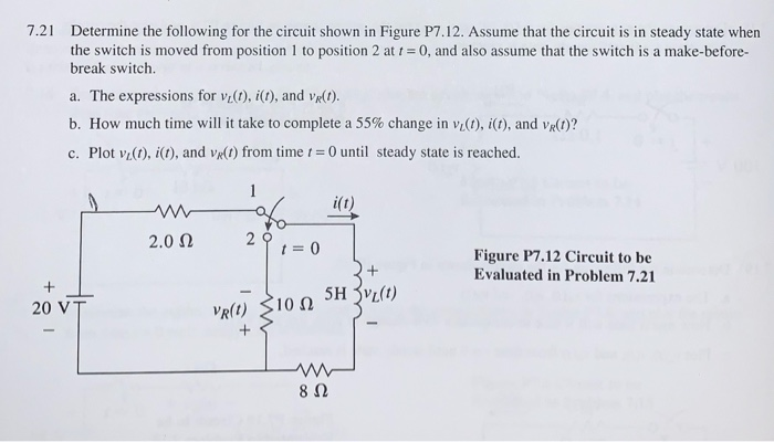 Solved 7.21 Determine the following for the circuit shown in | Chegg.com
