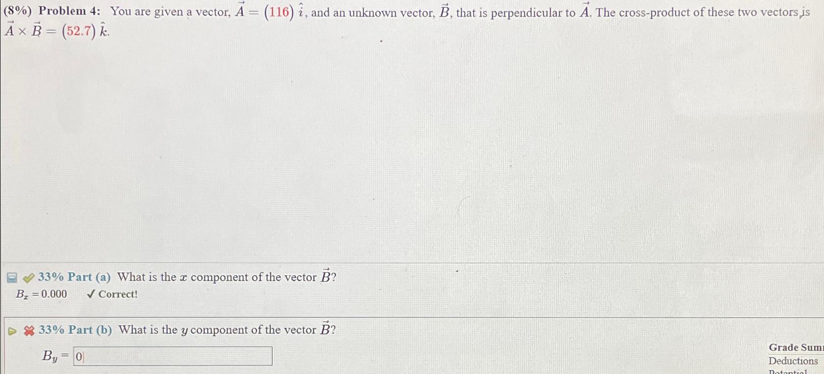 Solved (8%) ﻿Problem 4: You Are Given A Vector, | Chegg.com