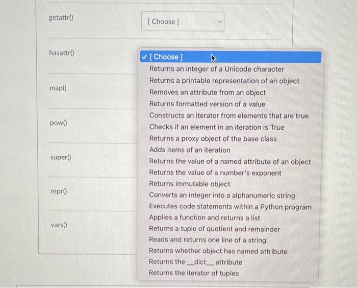 Solved python : please match them.please, can you match | Chegg.com