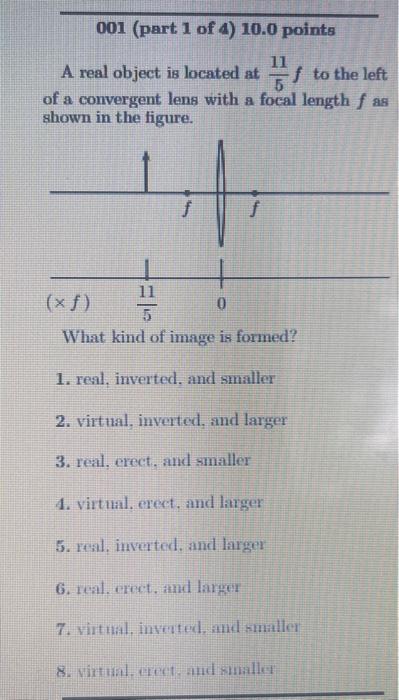 A real object is located at 511f to the left of a | Chegg.com