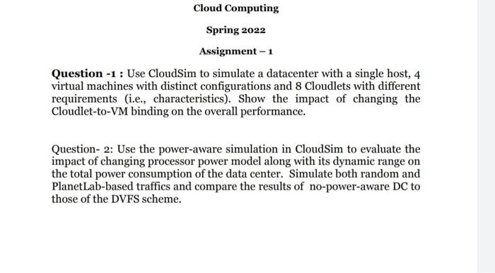 Solved Cloud Computing Spring 2022 Assignment - 1 Question | Chegg.com