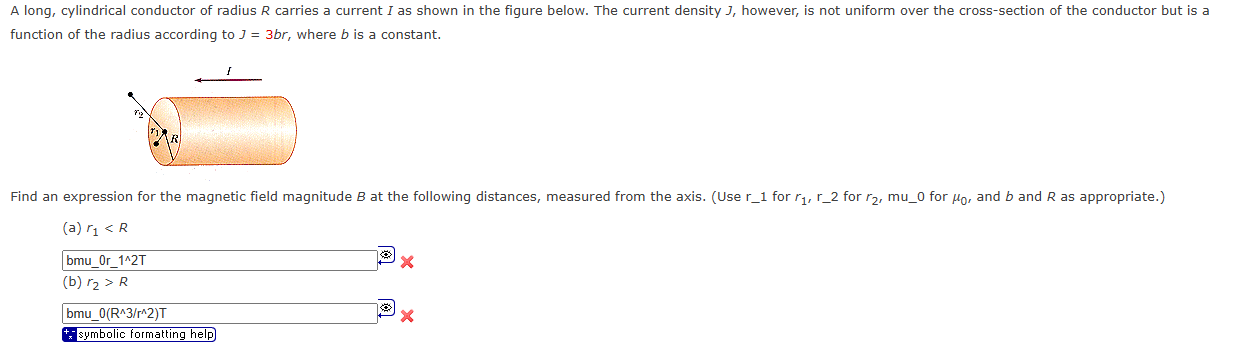 Solved A long, cylindrical conductor of radius R carries a | Chegg.com