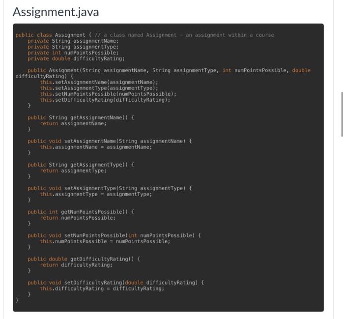 what is an assignment statement java