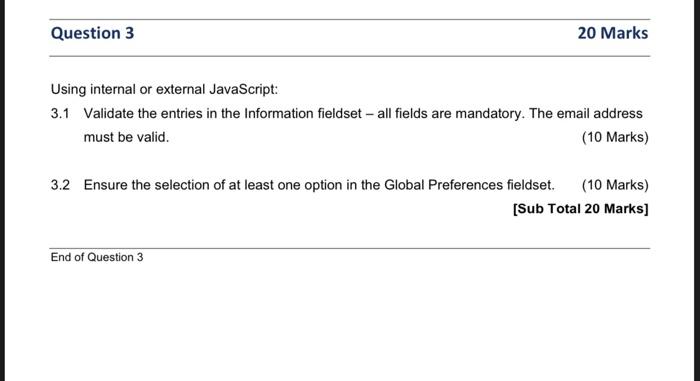 Solved Question 3 20 Marks Using internal or external | Chegg.com