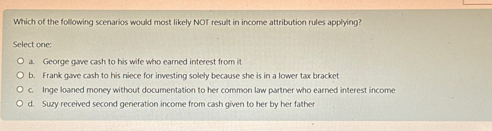 Solved Which of the following scenarios would most likely | Chegg.com