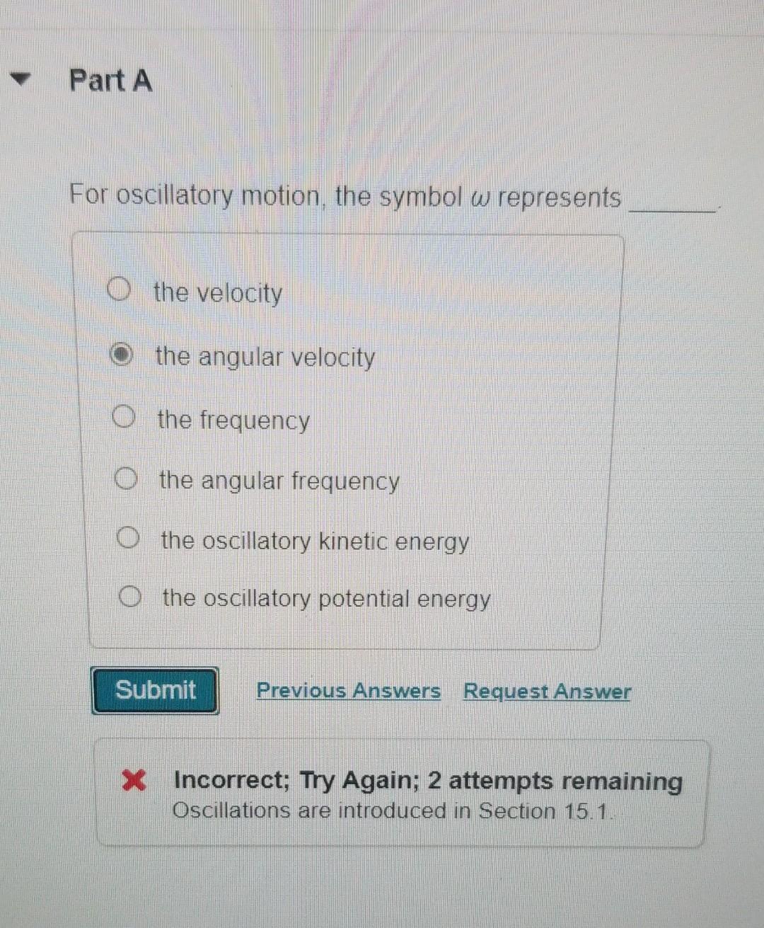 solved-part-a-for-oscillatory-motion-the-symbol-w-chegg