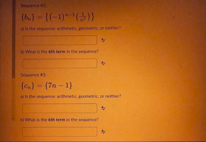 Solved For each sequence of the 3 seqences below, a) | Chegg.com