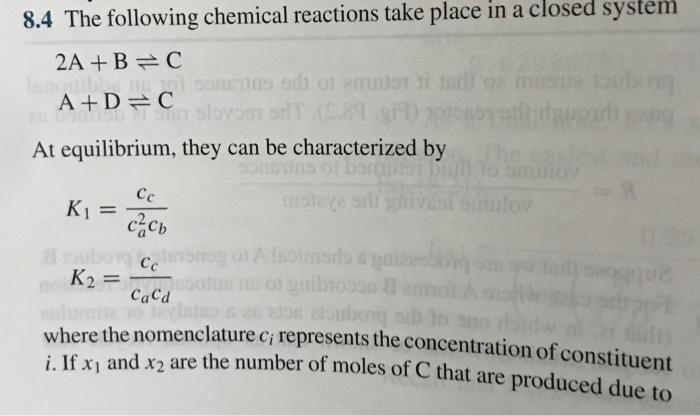 8.4 The following chemical reactions take place in a | Chegg.com