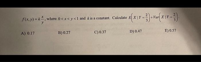 Solved F X Y Kyx Where 0