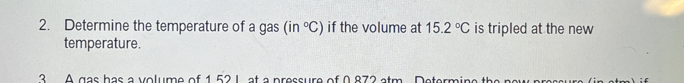 Solved Determine the temperature of a gas (in °C ) ﻿if the | Chegg.com