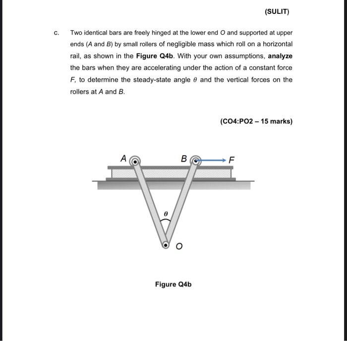 Solved (SULIT) C. Two identical bars are freely hinged at | Chegg.com