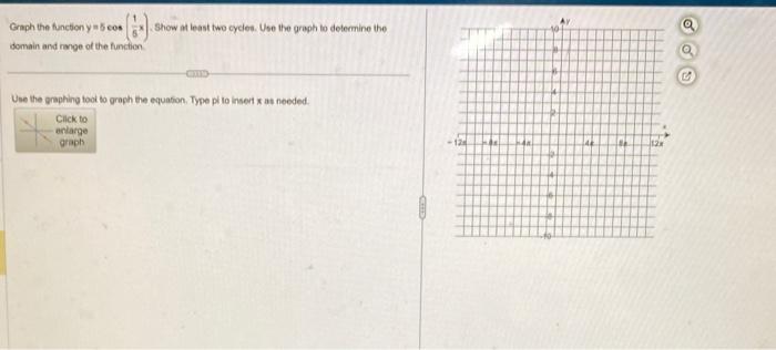 Solved Graph the function y=5cos(5∗1). Show at least two | Chegg.com