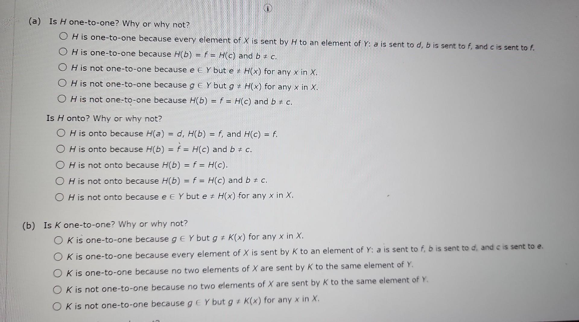 Solved Let X={a,b,c} And Y={d,e,f,g}. Define Functions H And | Chegg.com