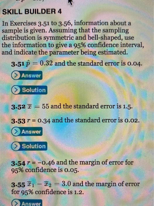 Solved SKILL BUILDER 4 In Exercises 3.51 to 3.56, | Chegg.com