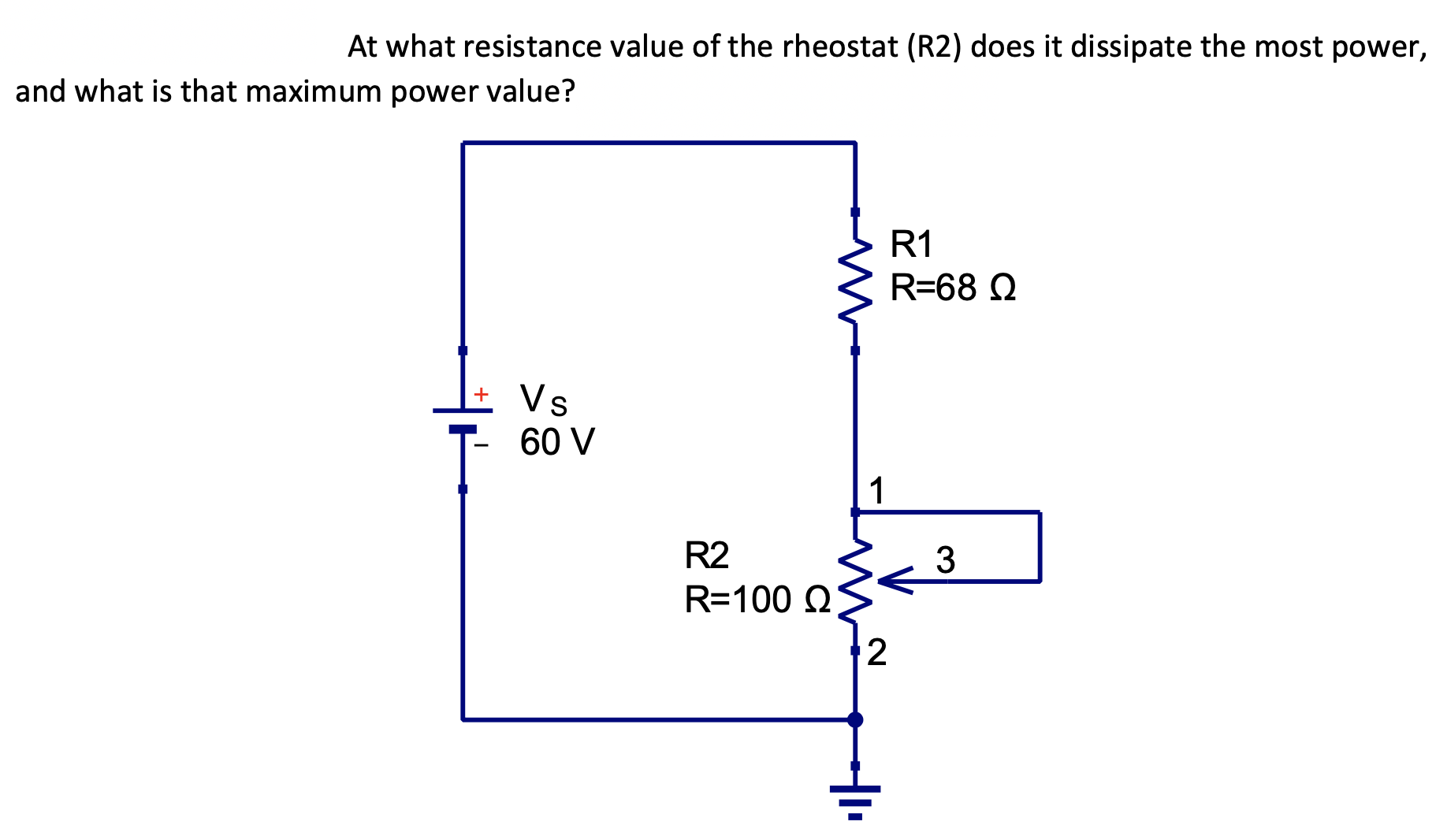 Solved At what resistance value of the rheostat ( R2 ) ﻿does