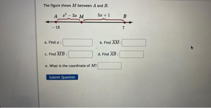 Solved The Figure Shows M Between A And B. A. Find X : B. | Chegg.com