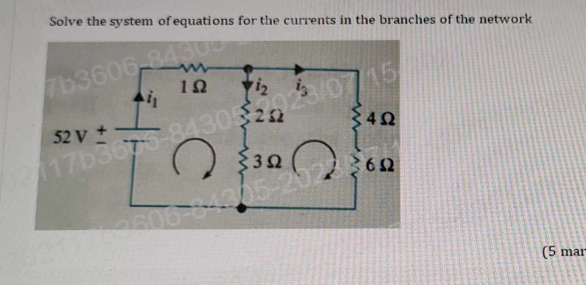 Solved Solve the system of equations for the currents in the | Chegg.com
