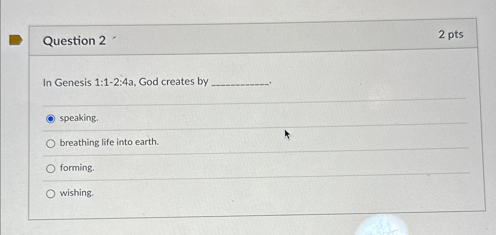 Solved Question 22 ﻿ptsIn Genesis 1:1-2:4a, ﻿God creates | Chegg.com