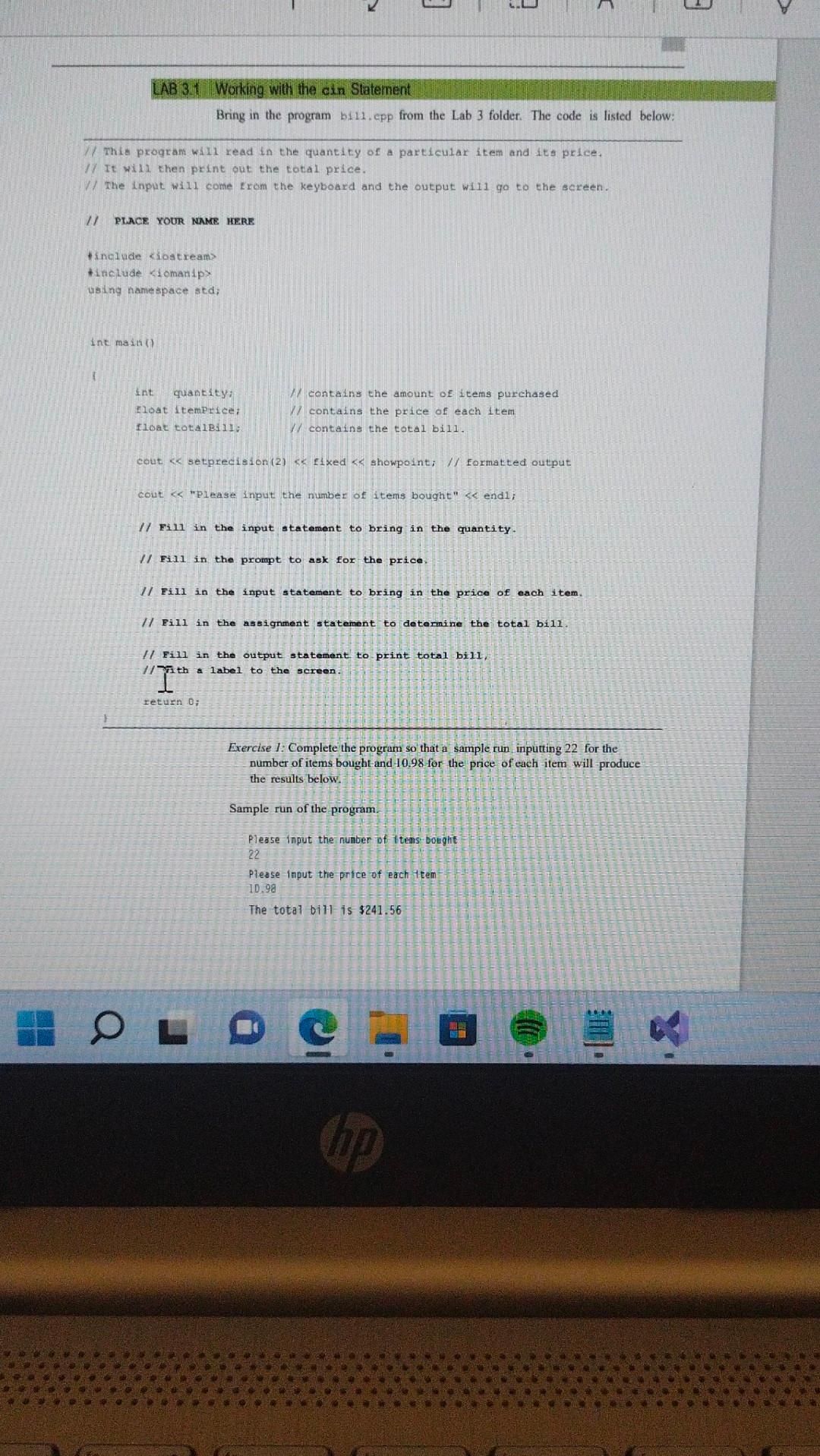 Solved 11. Thit progran will read in the quantity of a | Chegg.com