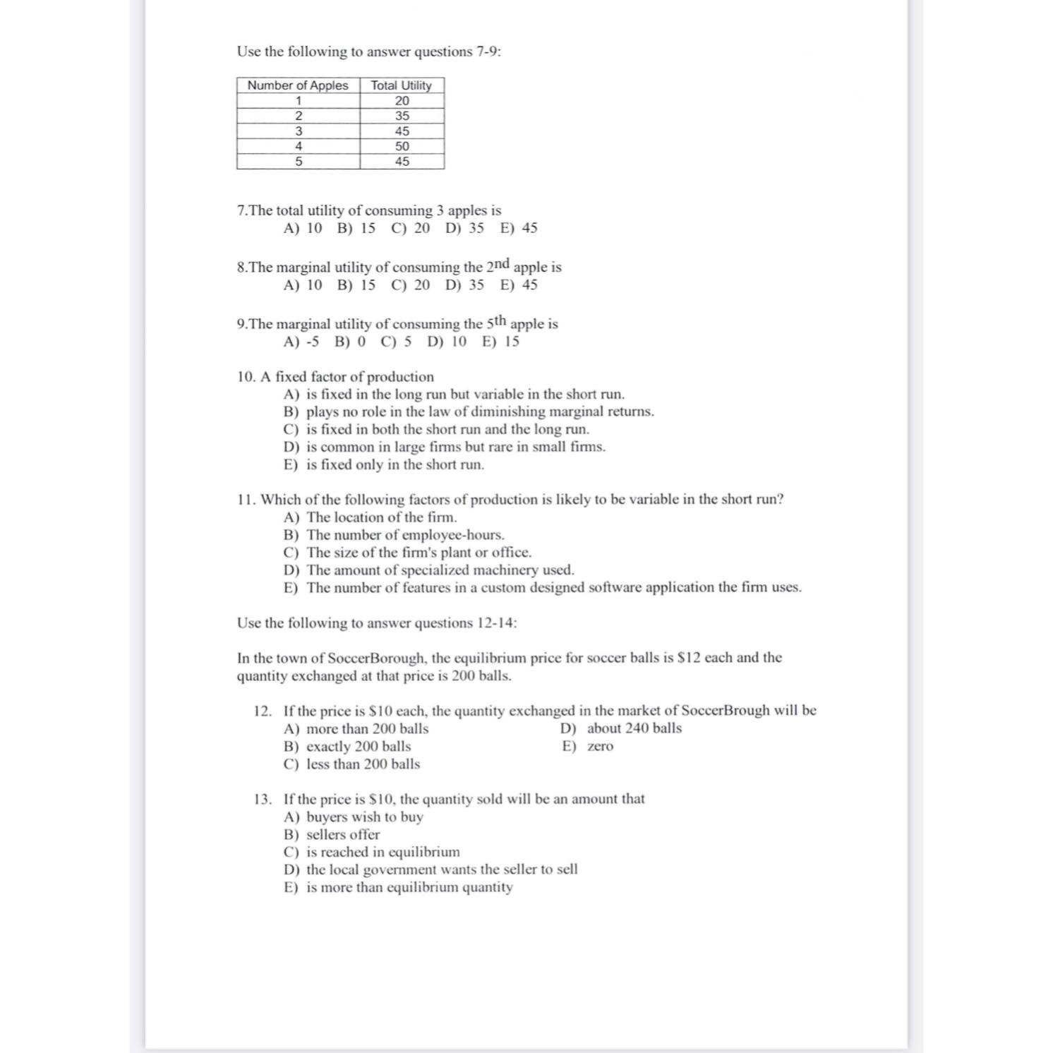 Solved Use the following to answer questions | Chegg.com