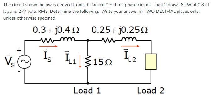 Solved The circuit shown below is derived from a balanced | Chegg.com