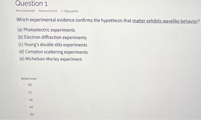 Solved Which experimental evidence confirms the hypothesis | Chegg.com