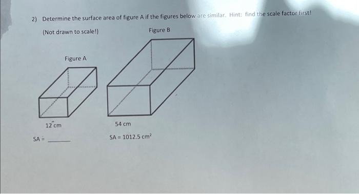 Solved 2) Determine the surface area of figure A if the | Chegg.com
