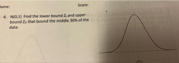 Solved 6. N(0,1) Find the lower bound Zl and upper bound Zu | Chegg.com