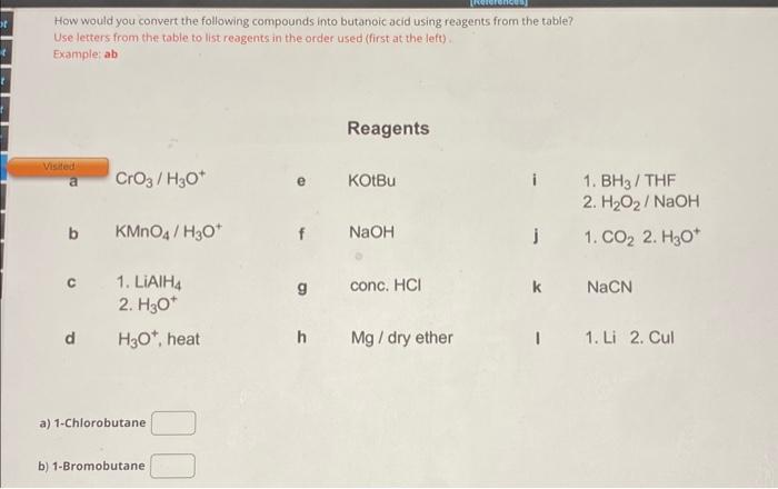 How Would You Convert The Following Compounds Into Bu Solvedlib