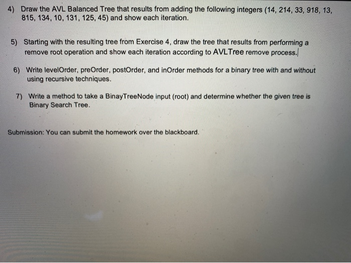 Solved 4 draw the avl balanced tree that results from chegg