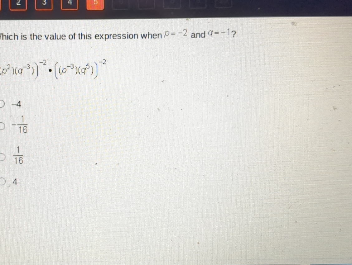 Solved hich is the value of this expression when p=-2 ﻿and | Chegg.com