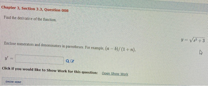 Solved Chapter 3, Section 3.3, Question 008 Find the | Chegg.com