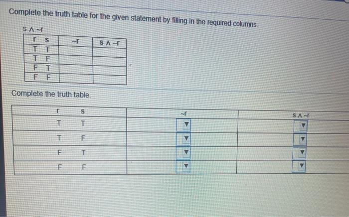 Solved Complete the truth table for the given statement by | Chegg.com