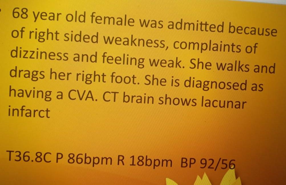 Solved 68 year old female was admitted because of right | Chegg.com