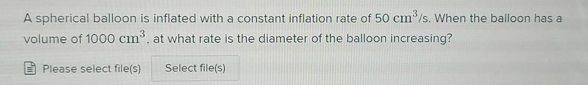 Solved A Spherical Balloon Is Inflated With A Constant | Chegg.com