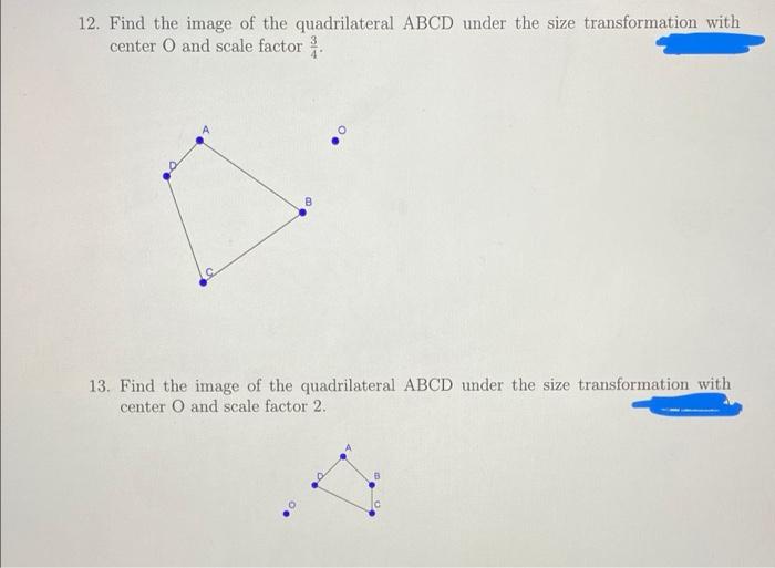 Solved 12. Find The Image Of The Quadrilateral ABCD Under | Chegg.com