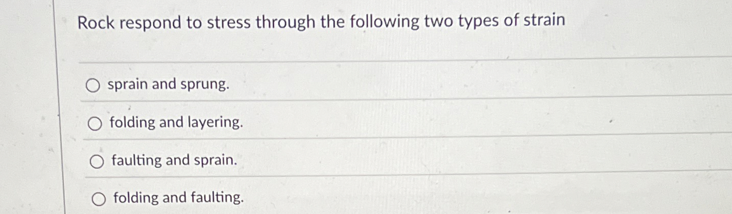 High Quality SOLUTION Rock respond to stress through the following two ...